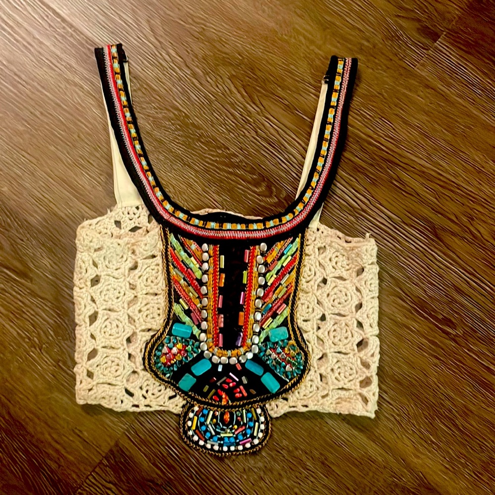 Boho beaded crop top